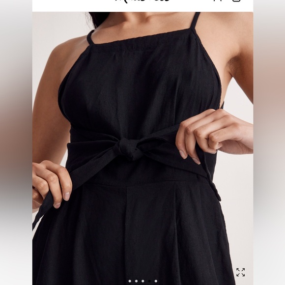 Madewell Tie-Waist Crop Wide-Leg Jumpsuit Blackberry 6 - Picture 3 of 16